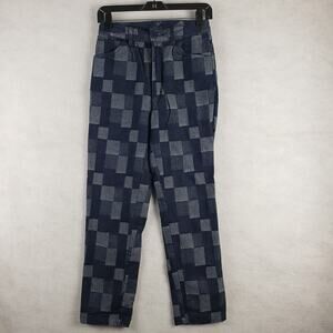 Urban Outfotters Hot‎ Lava Women's S Blue Tonal Checkered Pants 100% Cotton